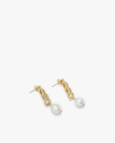  CECI - Khuyên tai nữ mắc xích phối ngọc trai sang trọng 