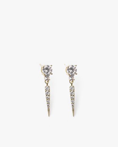  CECI - Khuyên tai nữ hình chóp nhọn đính đá sang trọng 