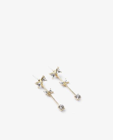  CECI - Khuyên tai nữ xỏ lỗ dáng thả phối hình chiếc nơ xinh xắn 