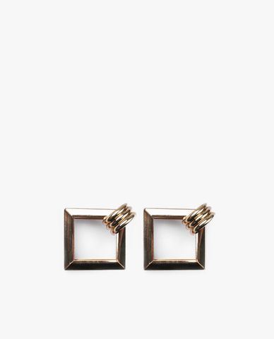  CECI - Khuyên tai nữ khoen vuông bản lớn cá tính 