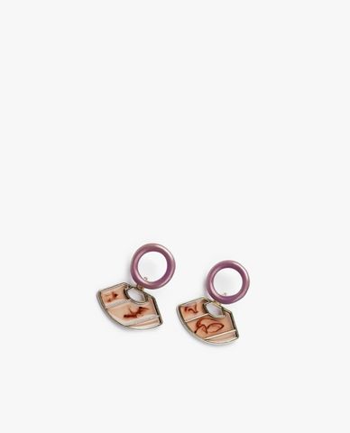  CECI - Khuyên tai nữ khoen tròn phối mặt cánh quạt độc đáo 