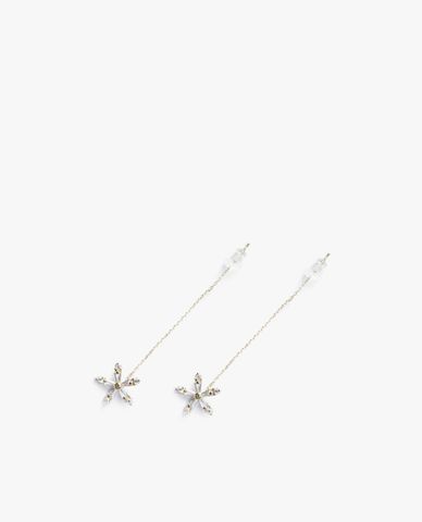  CECI - Khuyên tai nữ xỏ lỗ dáng thả dài thiết kế cánh hoa thanh lịch 