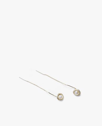  CECI - Khuyên tai nữ xỏ lỗ dáng thả dài thiết kế ngọc trai sang trọng 