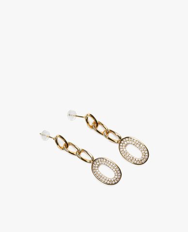  CECI - Khuyên tai nữ dáng thả phối mặt hình bầu dục thời trang 