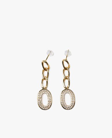  CECI - Khuyên tai nữ dáng thả phối mặt hình bầu dục thời trang 