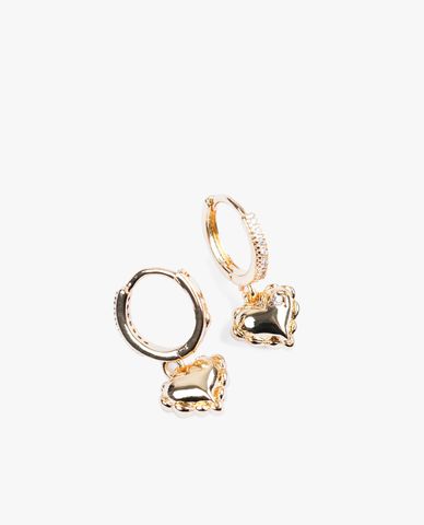  CECI - Khuyên tai nữ khoen tròn phối mặt trái tim 