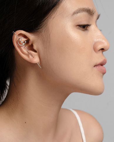  CECI - Khuyên tai nữ dạng xiên 1 bên tai cá tính 