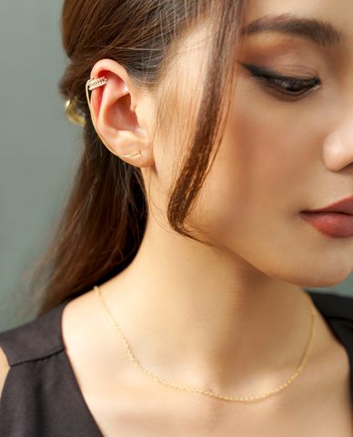  CECI - Khuyên tai nữ treo vành phối khoen tròn 