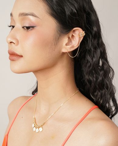  CECI - Khuyên tai nữ xỏ lỗ phối kẹp nửa vòng cá tính 