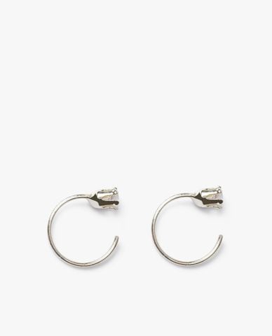  CECI - Khuyên tai nữ dáng hở bản mảnh phối đính đá thời trang 