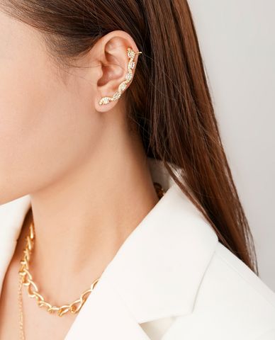  CECI - Khuyên tai nữ xỏ lỗ phối treo vành sang trọng 