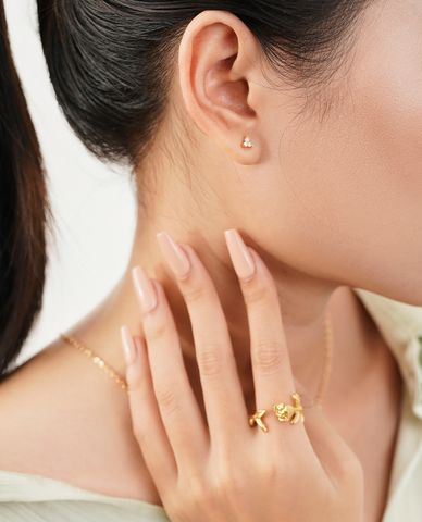  CECI - Khuyên tai nữ hình bông hoa 3 cánh nhỏ xinh xắn 