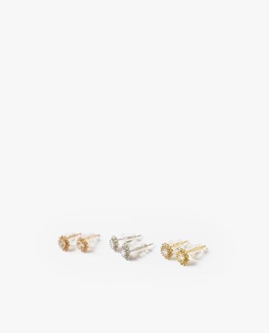  CECI - Set 3 cặp khuyên tai hình bông hoa nữ tính 