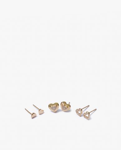  CECI - Set 3 cặp khuyên tai hình trái tim nhỏ xinh xắn 