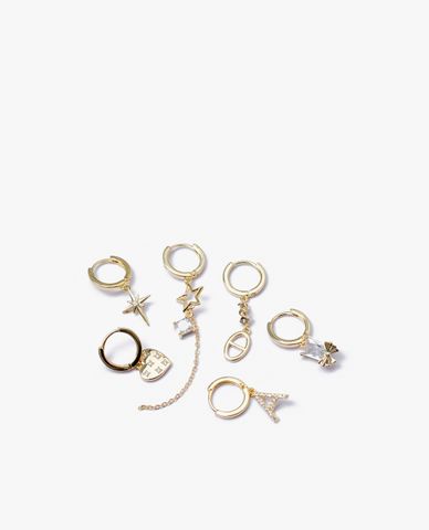  CECI - Set 3 cặp khuyên tai khoen tròn dáng thả nữ tính 