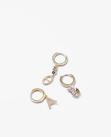  CECI - Set 3 cặp khuyên tai khoen tròn dáng thả nữ tính 