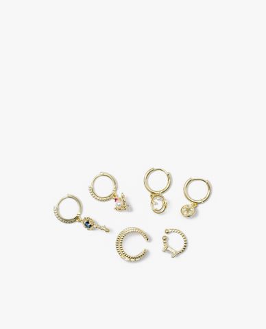  CECI - Set 3 cặp khuyên tai khoen tròn hiện đại 