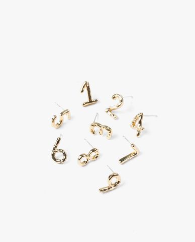  CECI - Set 9 khuyên tai hình chữ số cá tính 