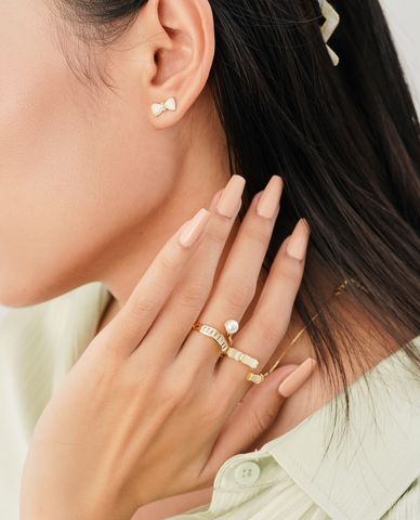  CECI - Set 3 cặp khuyên tai nhỏ đính đá xinh xắn 