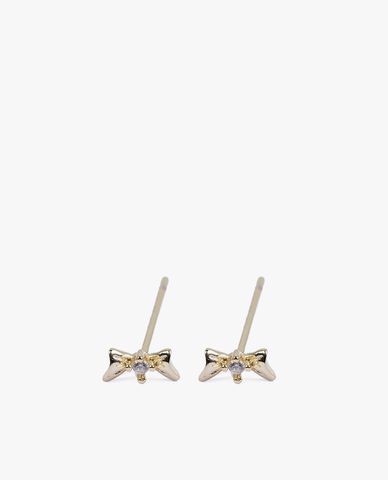  CECI - Set khuyên tai nữ dáng xỏ phối nơ đính đá tinh xảo 