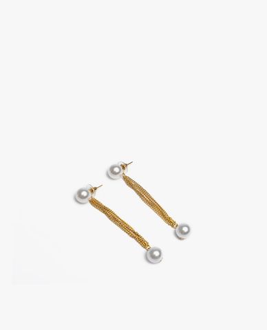  CECI - Khuyên tai nữ ngọc trai chuỗi xích dài độc đáo 