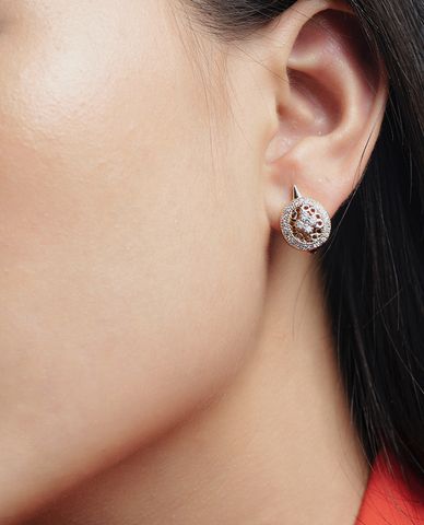  CECI - Khuyên tai nữ phom tròn đính đá tinh tế 