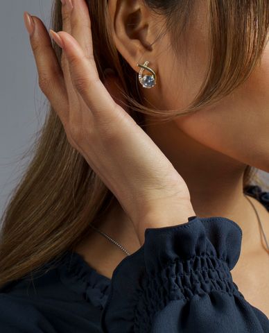  CECI - Khuyên tai nữ đính đá thời trang 