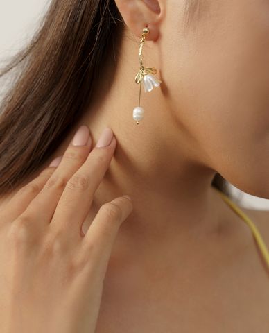  CECI - Khuyên tai nữ dạng thả hình cành hoa nữ tính 