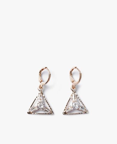  CECI - Khuyên tai nữ khoen tròn dạng thả thiết kế tam giác độc đáo 