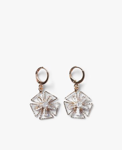  CECI - Khuyên tai nữ khoen tròn dạng thả thiết kế cánh hoa sang trọng 