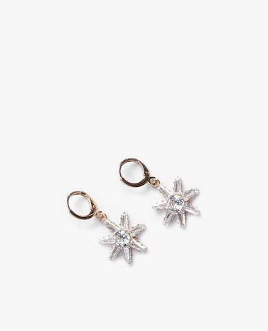  CECI - Khuyên tai nữ khoen tròn dạng thả thiết kế ngôi sao đính đá 