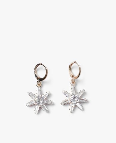  CECI - Khuyên tai nữ khoen tròn dạng thả thiết kế ngôi sao đính đá 