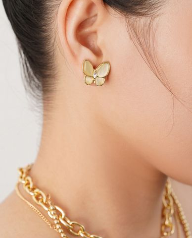  CECI - Khuyên tai nữ xỏ lỗ thiết kế cánh bướm sang trọng 