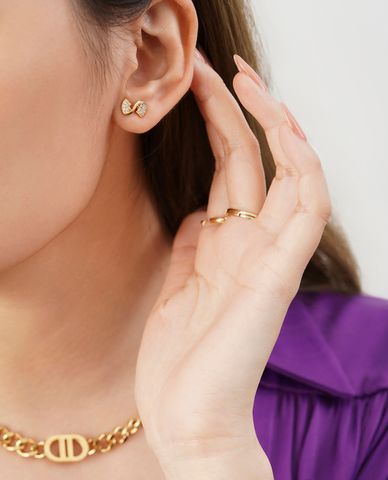  CECI - Khuyên tai nữ hình nơ nhỏ đính đá sang trọng 