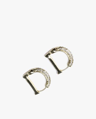  CECI - Khuyên tai nữ chữ D đính đá thời trang 