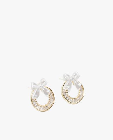  CECI - Khuyên tai nữ chốt xỏ đính nơ thời trang 