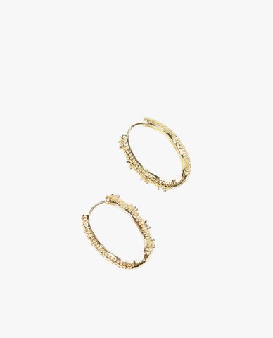  CECI - Khuyên tai nữ khoen tròn lớn đính đá 