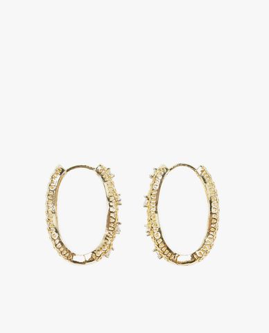  CECI - Khuyên tai nữ khoen tròn lớn đính đá 