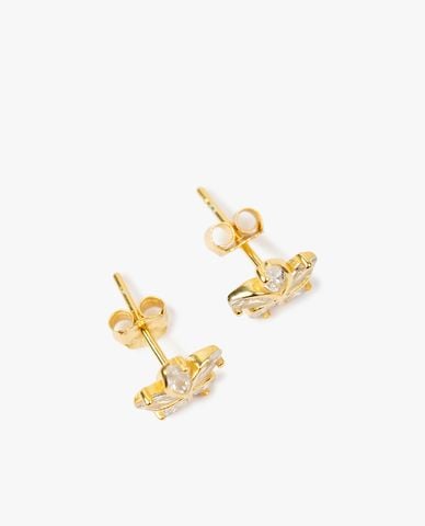  CECI - Khuyên tai dáng xỏ tạo hình bông hoa đính đá tinh xảo 