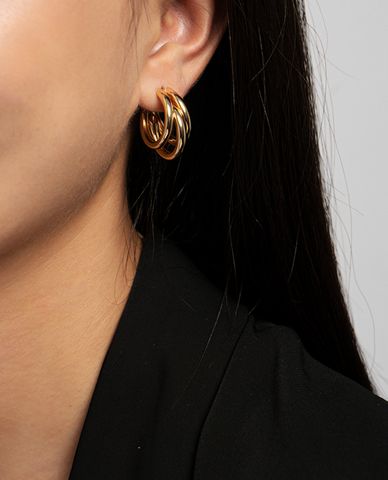  CECI - Khuyên tai nữ dáng tròn 3 vòng thời trang 