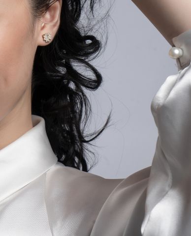  CECI - Khuyên tai nữ hợp kim đính đá nữ tính 