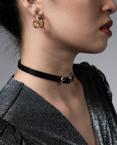  CECI - Khuyên tai nữ mắc xích dạng hở hiện đại 