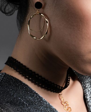  CECI - Khuyên tai nữ khoen tròn dáng thả cá tính 