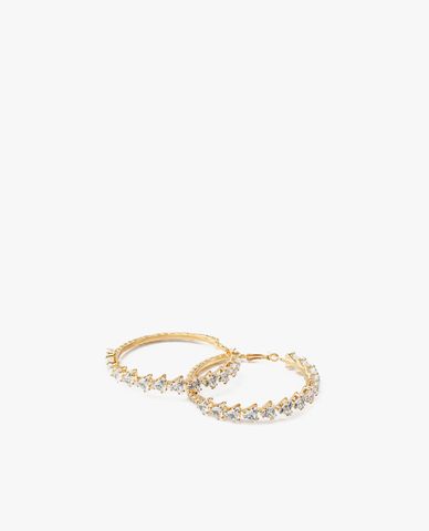  CECI - Khuyên tai nữ khoen tròn đính đá sang trọng 