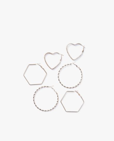  CECI - Set 3 cặp khuyên tai nữ bản mảnh dáng to thời trang 