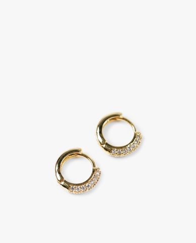  CECI - Khuyên tai nữ khoen tròn đính đá thời trang 