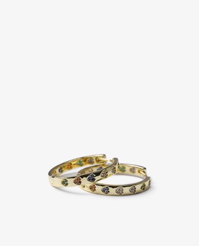  CECI - Khuyên tai nữ khoen tròn khắc hình trái tim 