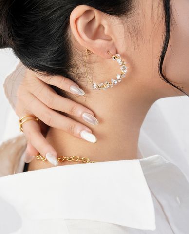  CECI - Khuyên tai nữ đính đá lấp lánh 