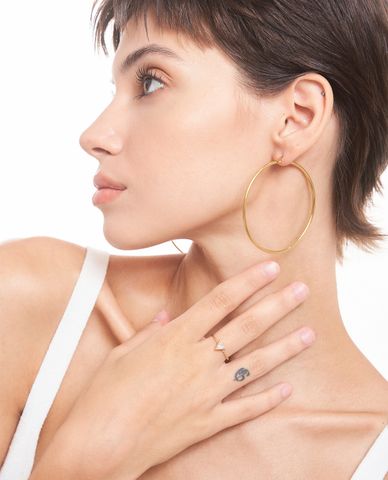  CECI - Khuyên tai nữ khoen tròn bản to cá tính 