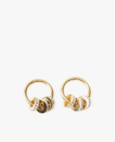  CECI - Khuyên tai nữ khoen tròn đính đá sang trọng 